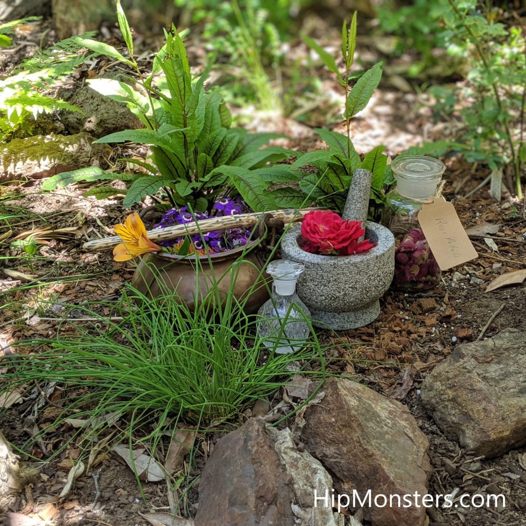 Handcrafted DIY Wooden Wand in a garden