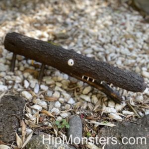 Wooden monster, kid-made