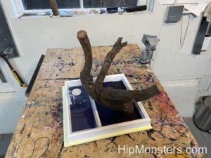 Wooden Monster on table