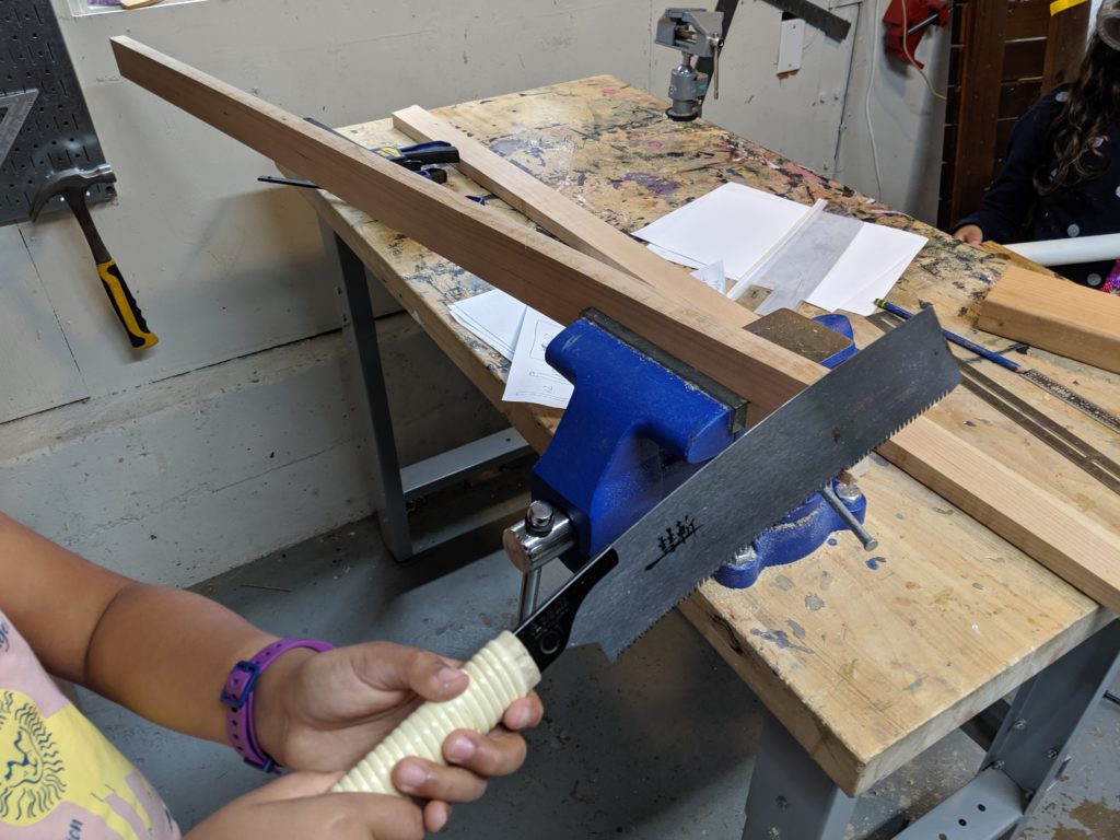 Using Japanese saw to build for a DIY ladder bookcase