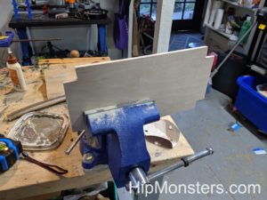 Our DIY wooden cabinet now has a shelf.