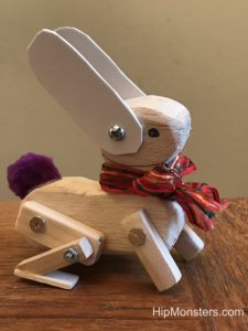 A wooden toy bunny