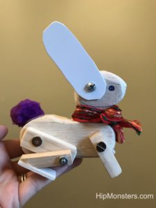 A wooden toy bunny
