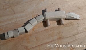 Finished toy wooden alligator
