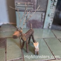 Wooden Deer Sculpture