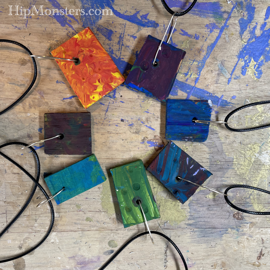 Colorful, wooden. necklaces