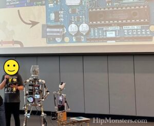 Robots at a school presentation